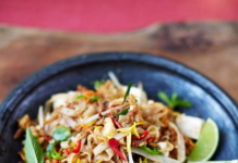 Pad Thai de langostinos y tofu